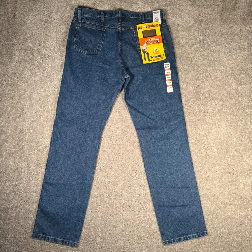 NWT Wrangler Cowboy Cut Original Fit Jeans 36x34 Blue Denim 13MWZ Rodeo - Picture 8 of 9
